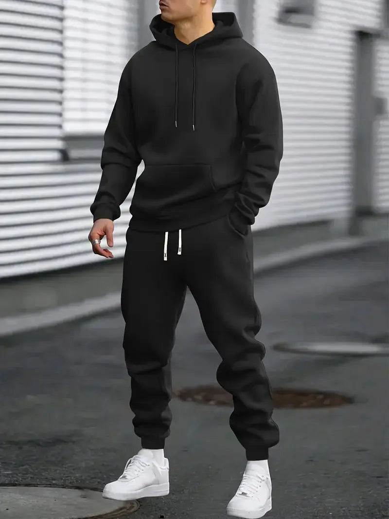 Men’s 2-Piece Tracksuit Set – Pullover Hoodie and Jogger Pants Loungewear Outfit Nuvella-Lane
