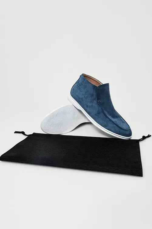 Loafer No.7 - Premium Blue Suede High-Cut Loafers for Men Nuvella-Lane