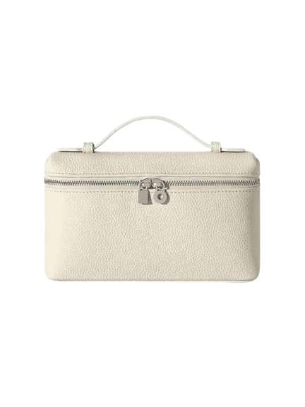 Lockable Cream Jewelry Travel Case – Compact & Elegant