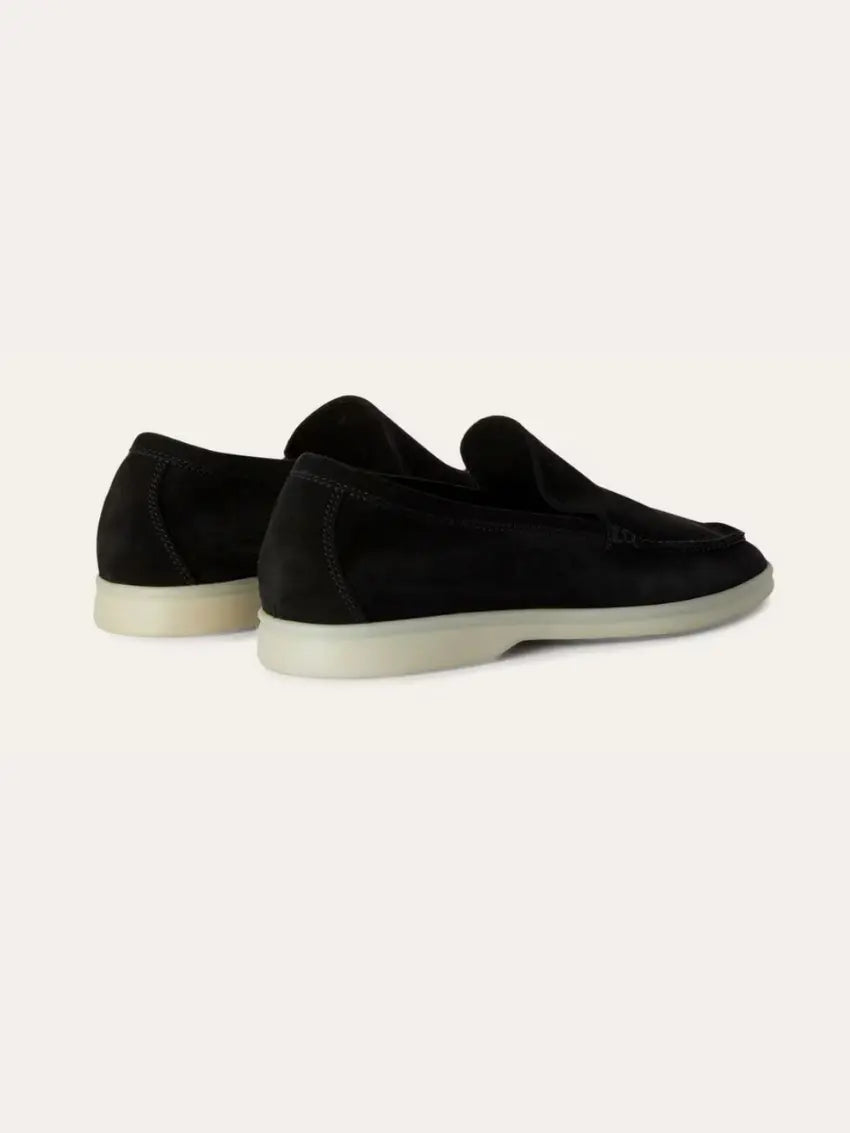 Loafer No.5 - Premium Black Suede Loafers for Men Nuvella-Lane