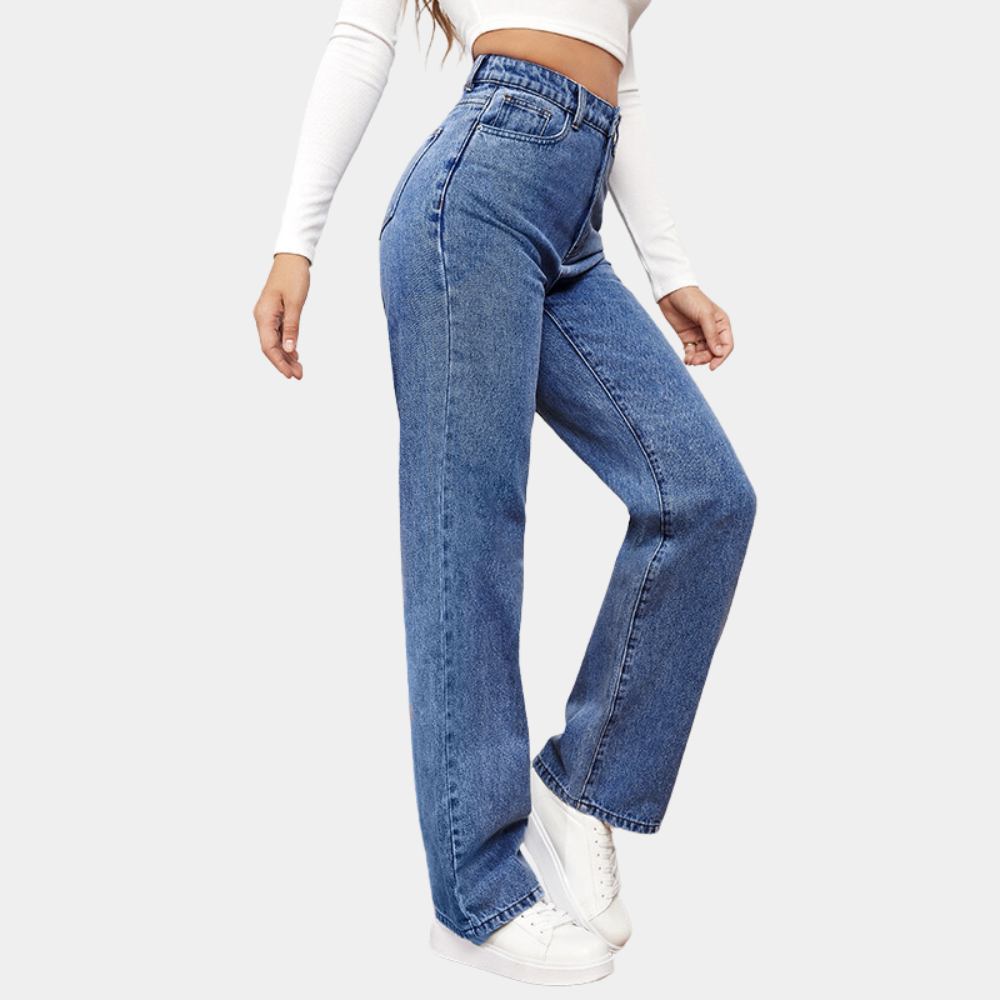High-Waisted Wide Leg Jeans for Women – Relaxed Fit Denim