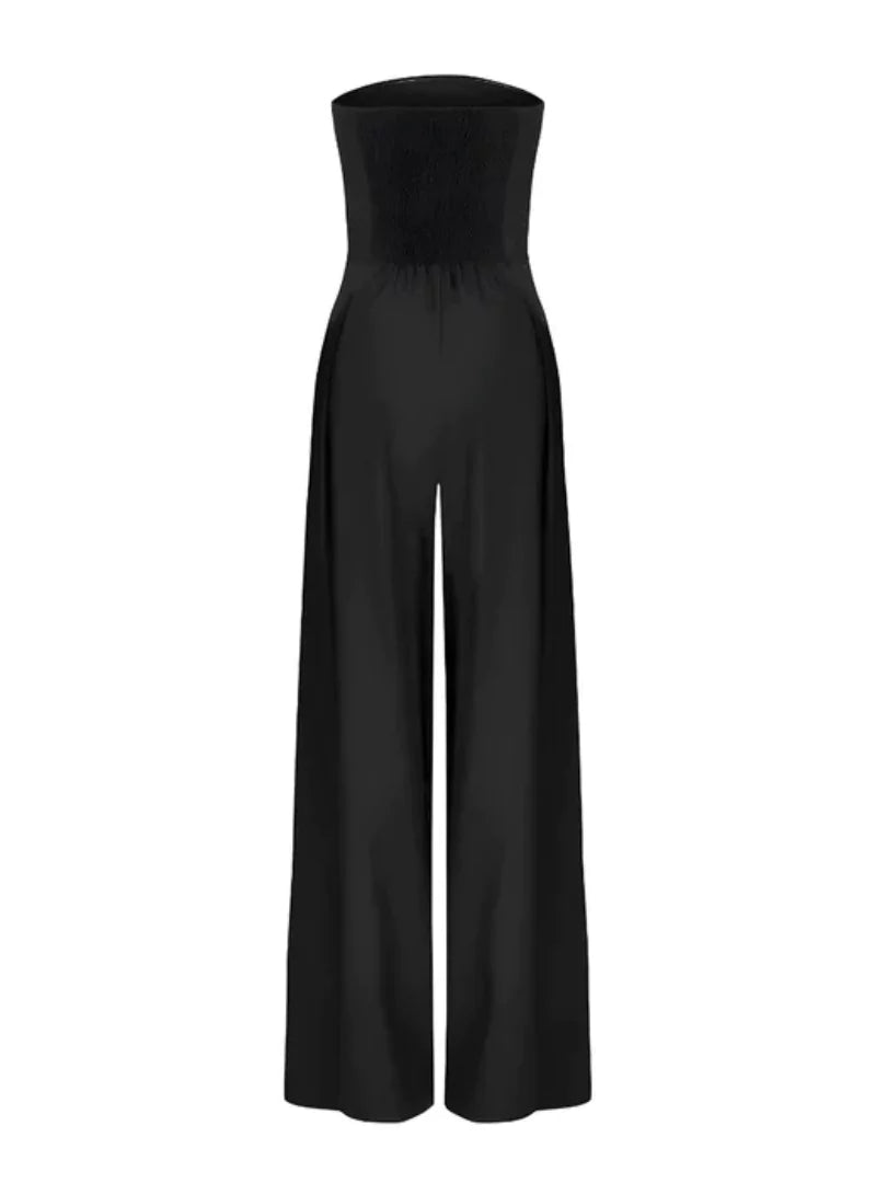 Women’s Strapless Wide-Leg Jumpsuit – Elegant Evening Outfit