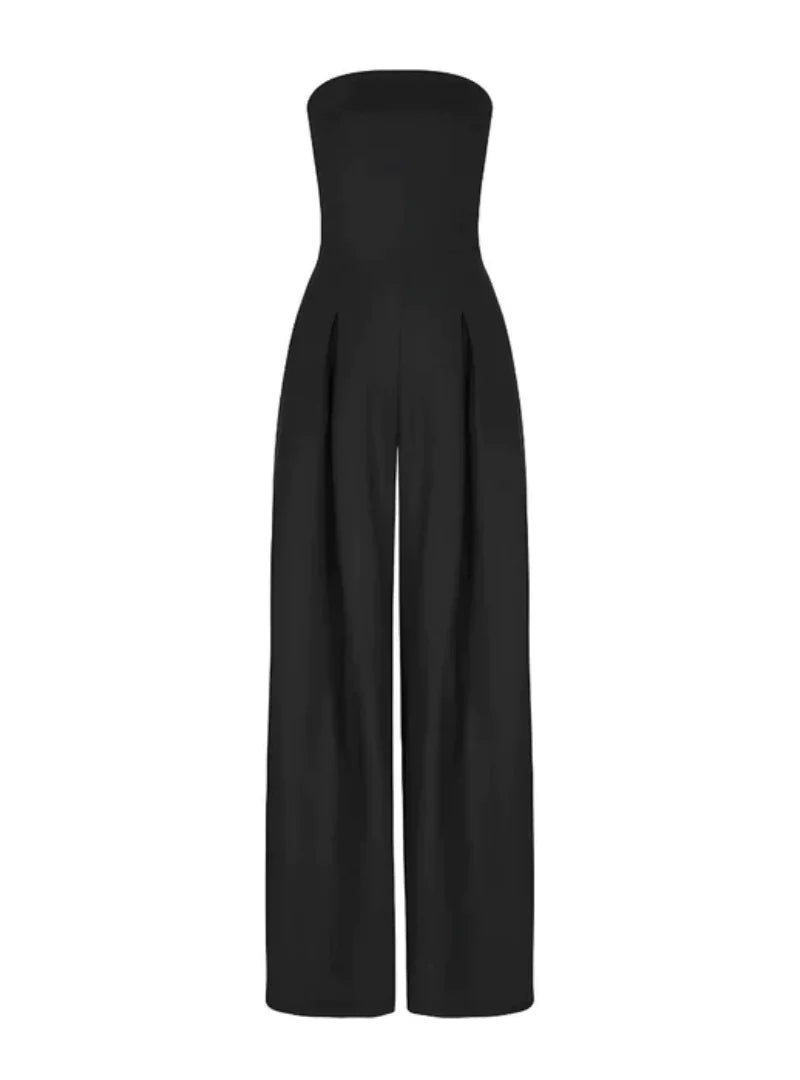 Women’s Strapless Wide-Leg Jumpsuit – Elegant Evening Outfit