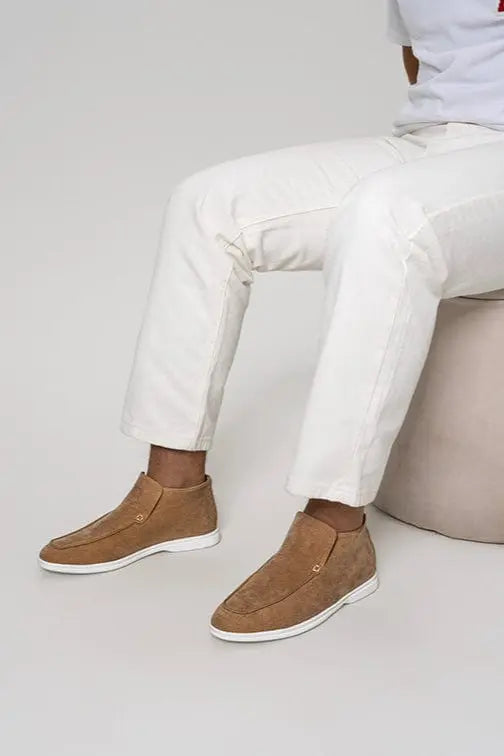 Loafer No.7 - Premium Brown Suede High-Cut Loafers for Men Nuvella-Lane