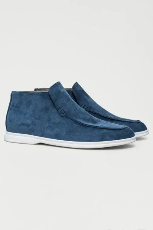 Loafer No.7 - Premium Blue Suede High-Cut Loafers for Men Nuvella-Lane