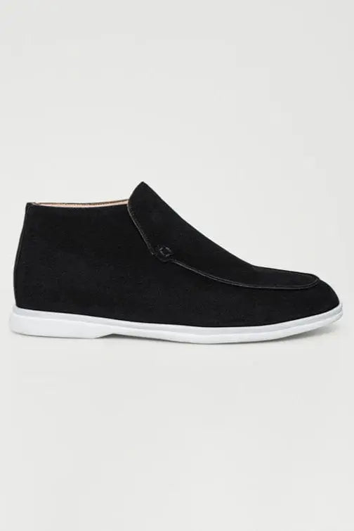 Loafer No.7 - Premium Black Suede High-Cut Loafers for Men Nuvella-Lane