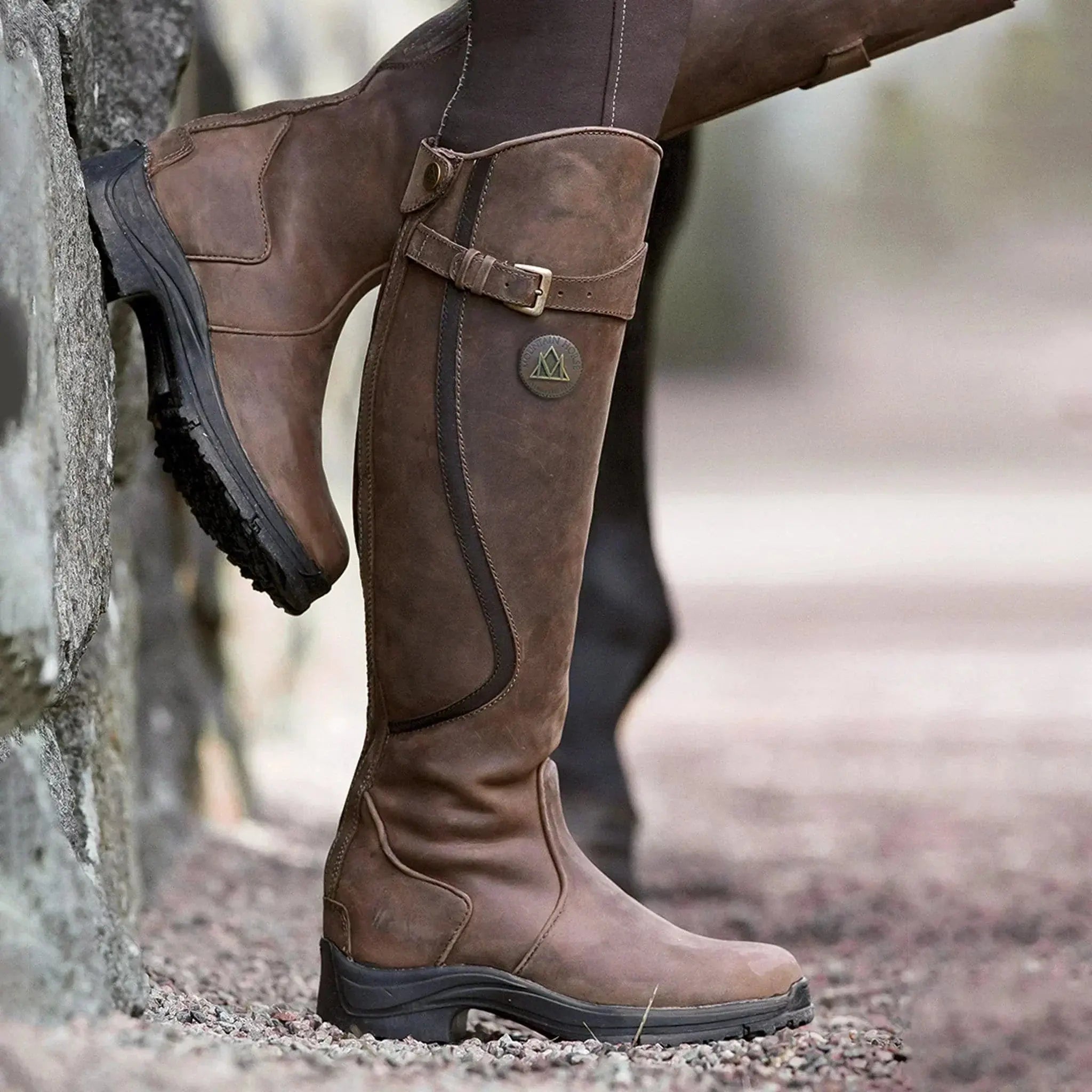 Women's Waterproof Outdoor Riding Boots – Tall Leather Country Boots with Grip Sole Nuvella-Lane