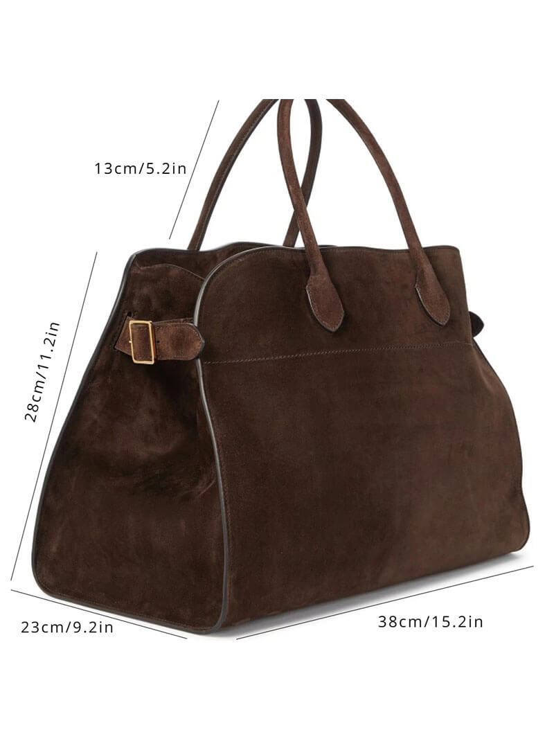 Brown Suede Tote Bag – Large Shoulder Handbag for Women