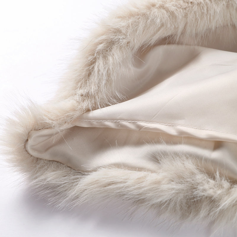 Women's Cropped Faux Fur Top – Long Sleeve Fluffy Jacket Style