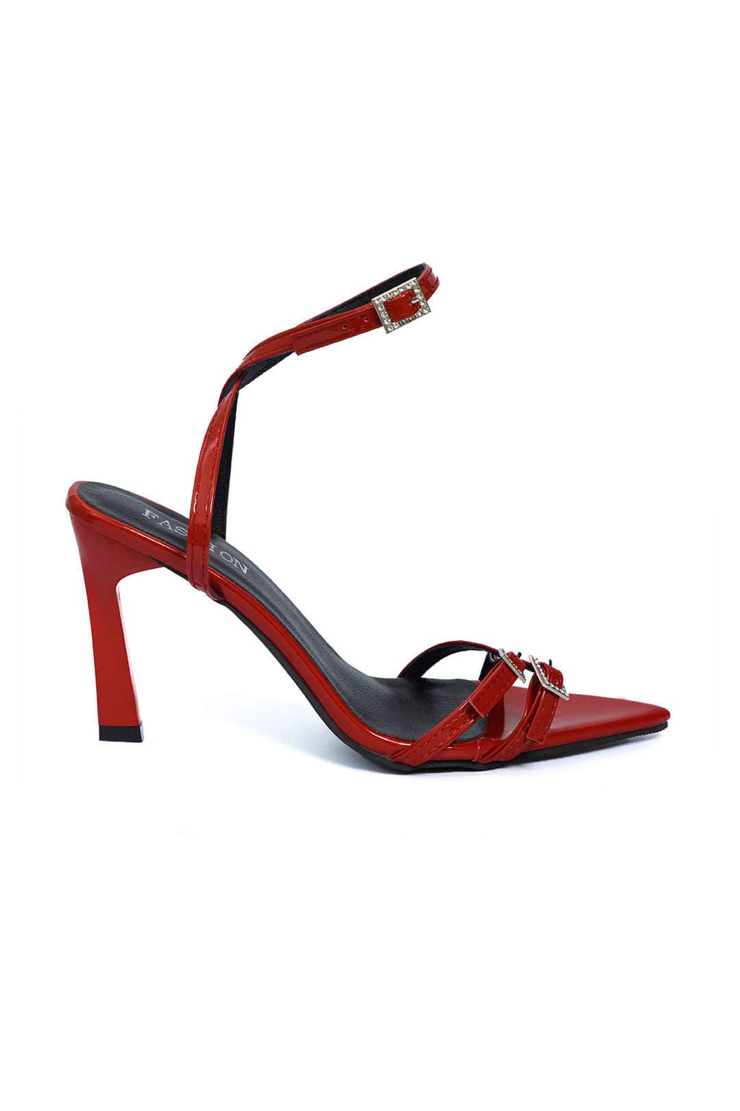 Women’s Red Strappy High Heel Sandals – Ankle Strap Party Heels