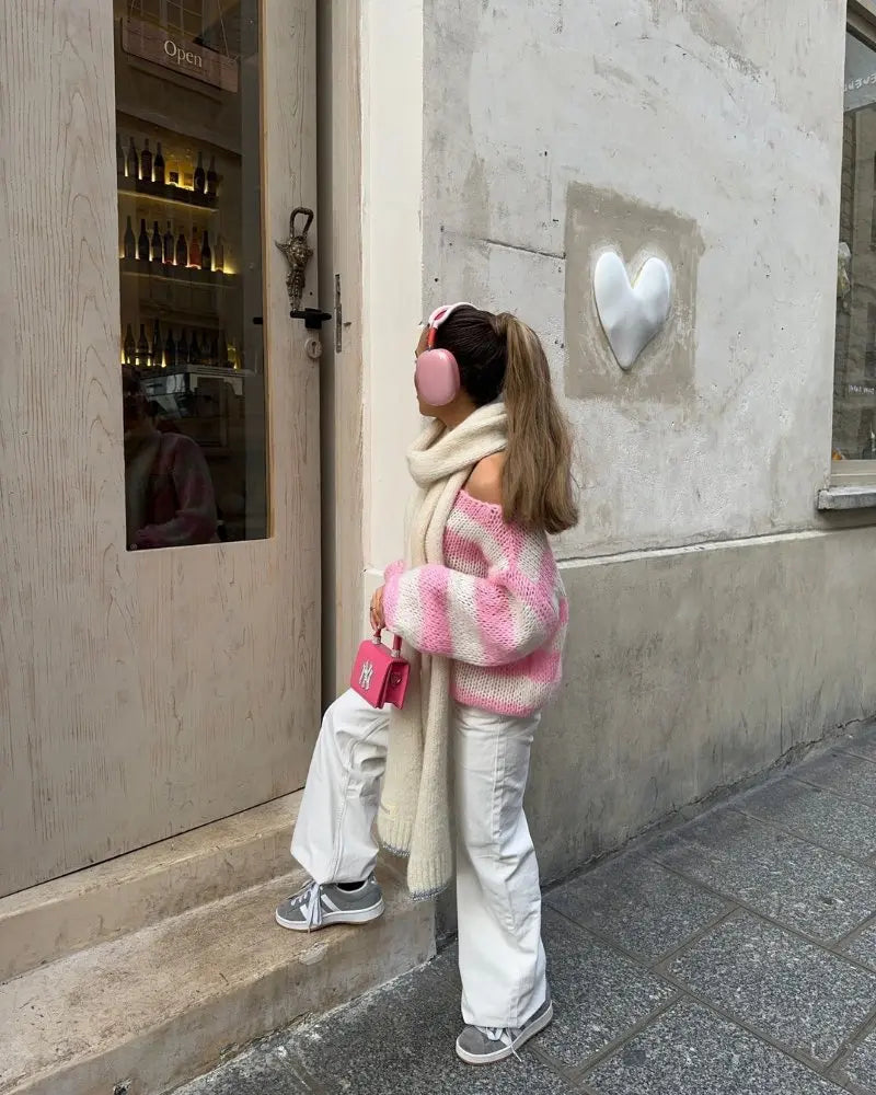 Women’s Oversized Striped Jumper – Casual Knit in Multiple Colours