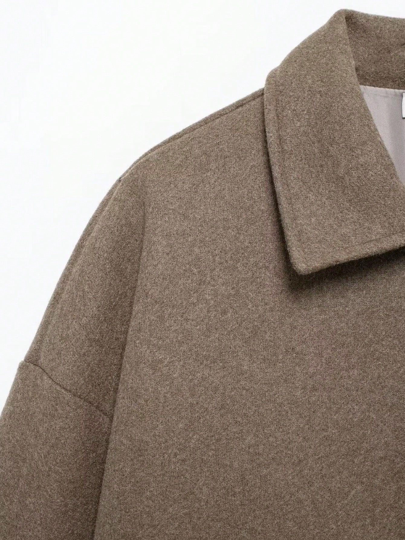 Women’s Oversized Button-Up Jacket with Collar – Casual Streetwear Coat