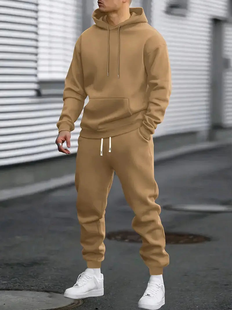 Men’s 2-Piece Tracksuit Set – Pullover Hoodie and Jogger Pants Loungewear Outfit Nuvella-Lane