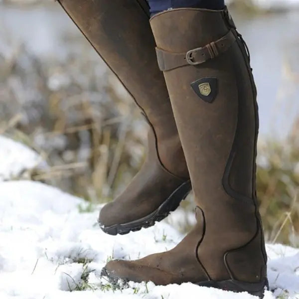 Women's Waterproof Outdoor Riding Boots – Tall Leather Country Boots with Grip Sole Nuvella-Lane