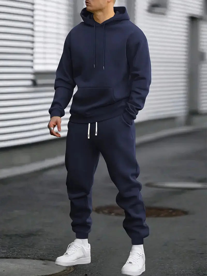Men’s 2-Piece Tracksuit Set – Pullover Hoodie and Jogger Pants Loungewear Outfit Nuvella-Lane
