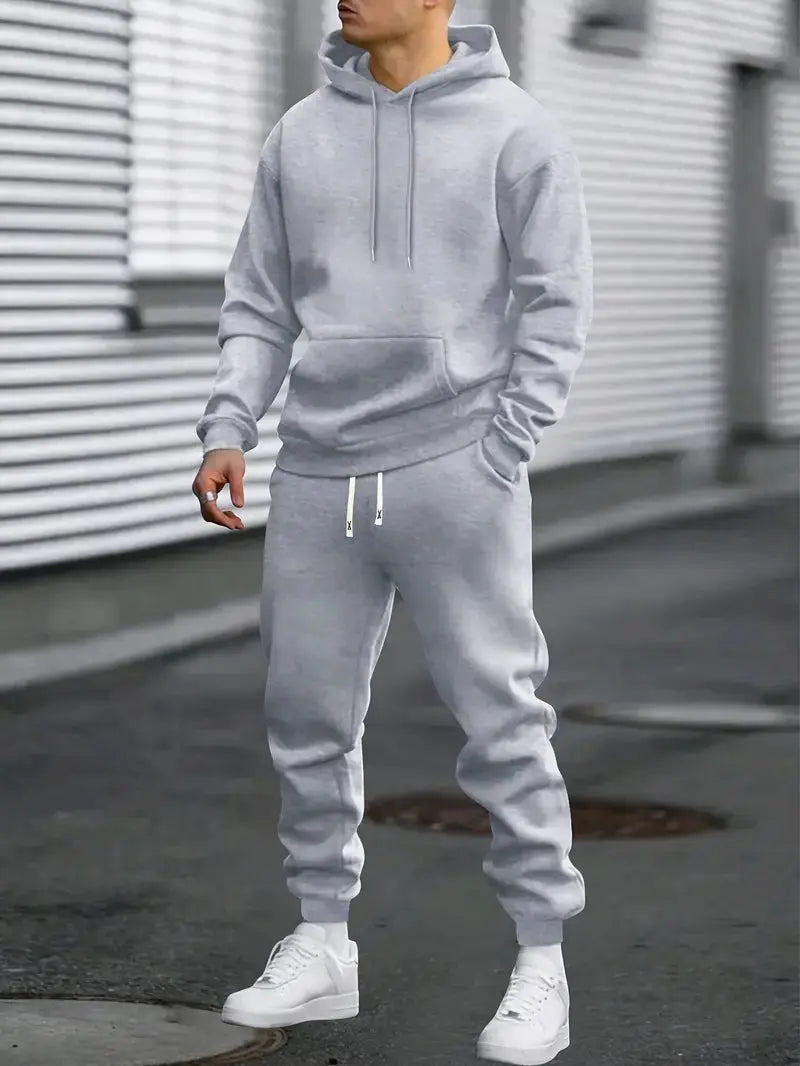 Men’s 2-Piece Tracksuit Set – Pullover Hoodie and Jogger Pants Loungewear Outfit Nuvella-Lane