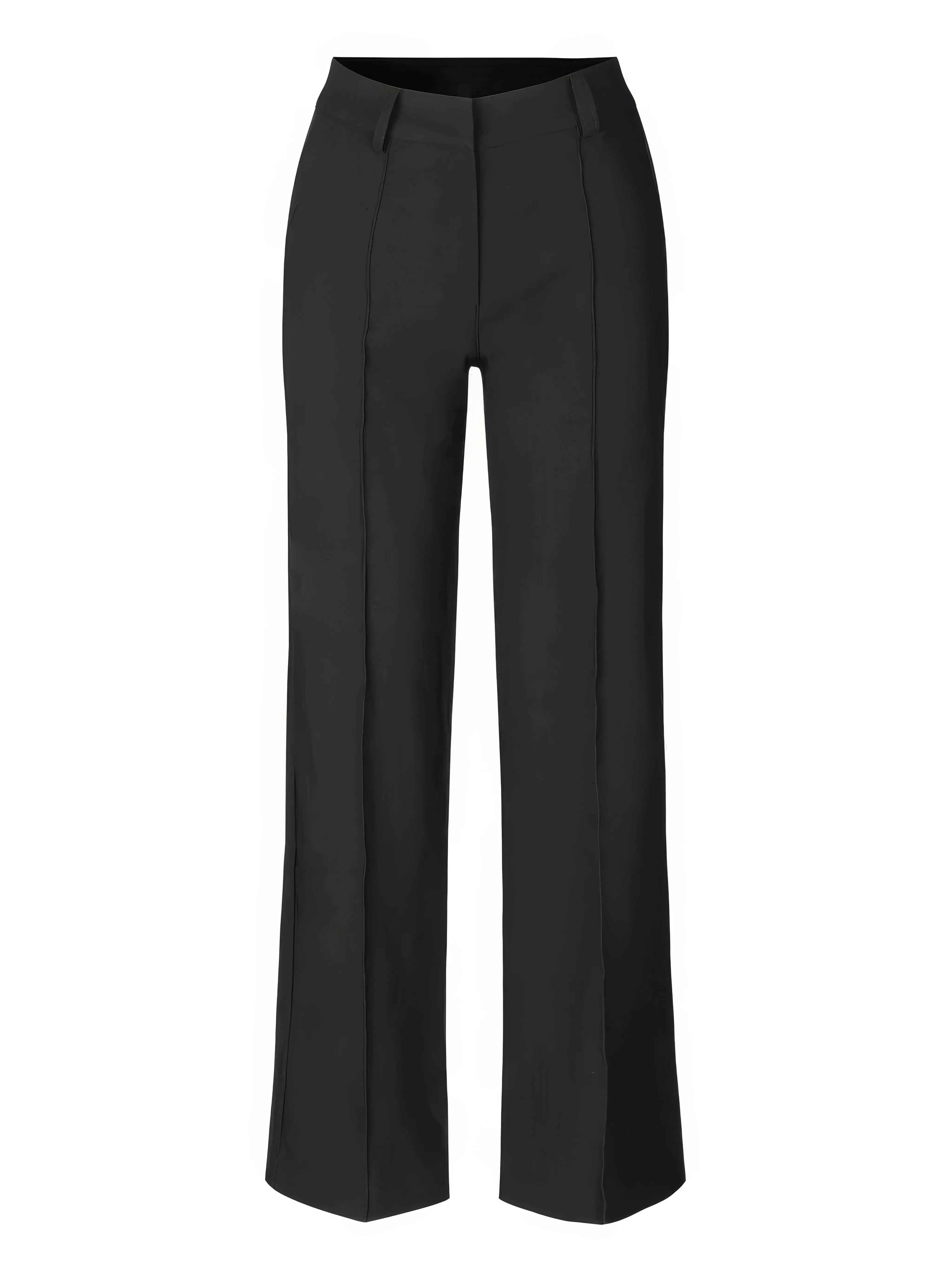 Women’s High-Waisted Wide-Leg Trousers – Dark Grey