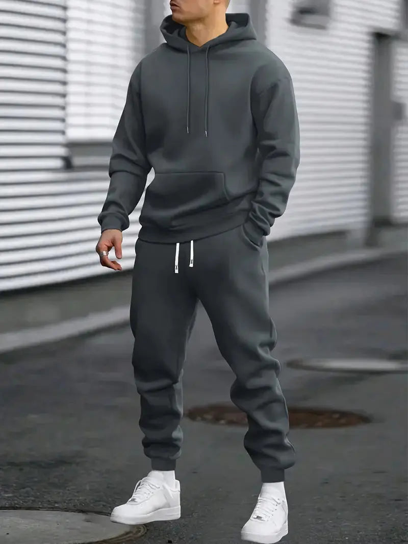 Men’s 2-Piece Tracksuit Set – Pullover Hoodie and Jogger Pants Loungewear Outfit Nuvella-Lane