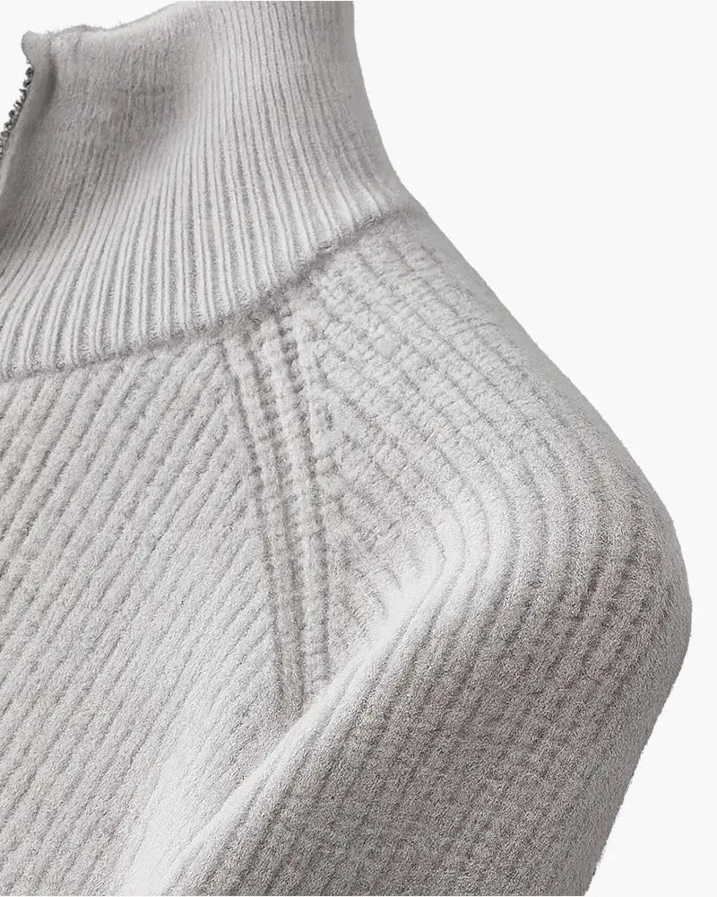 men’s knit sweater, half zip jumper, ribbed knit, cotton blend, casual winter wear Nuvella-Lane