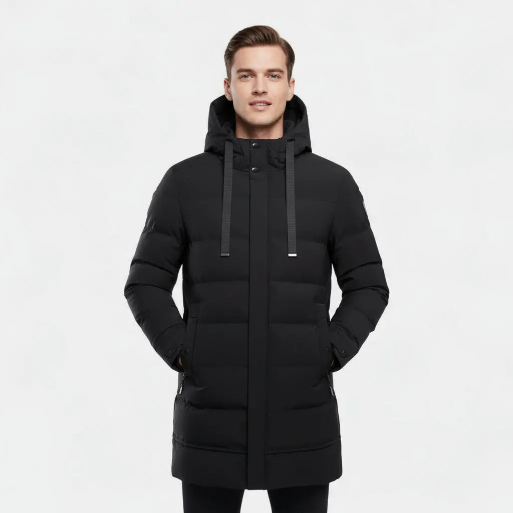 Men’s Long Puffer Parka – Insulated Winter Jacket with Hood Nuvella-Lane