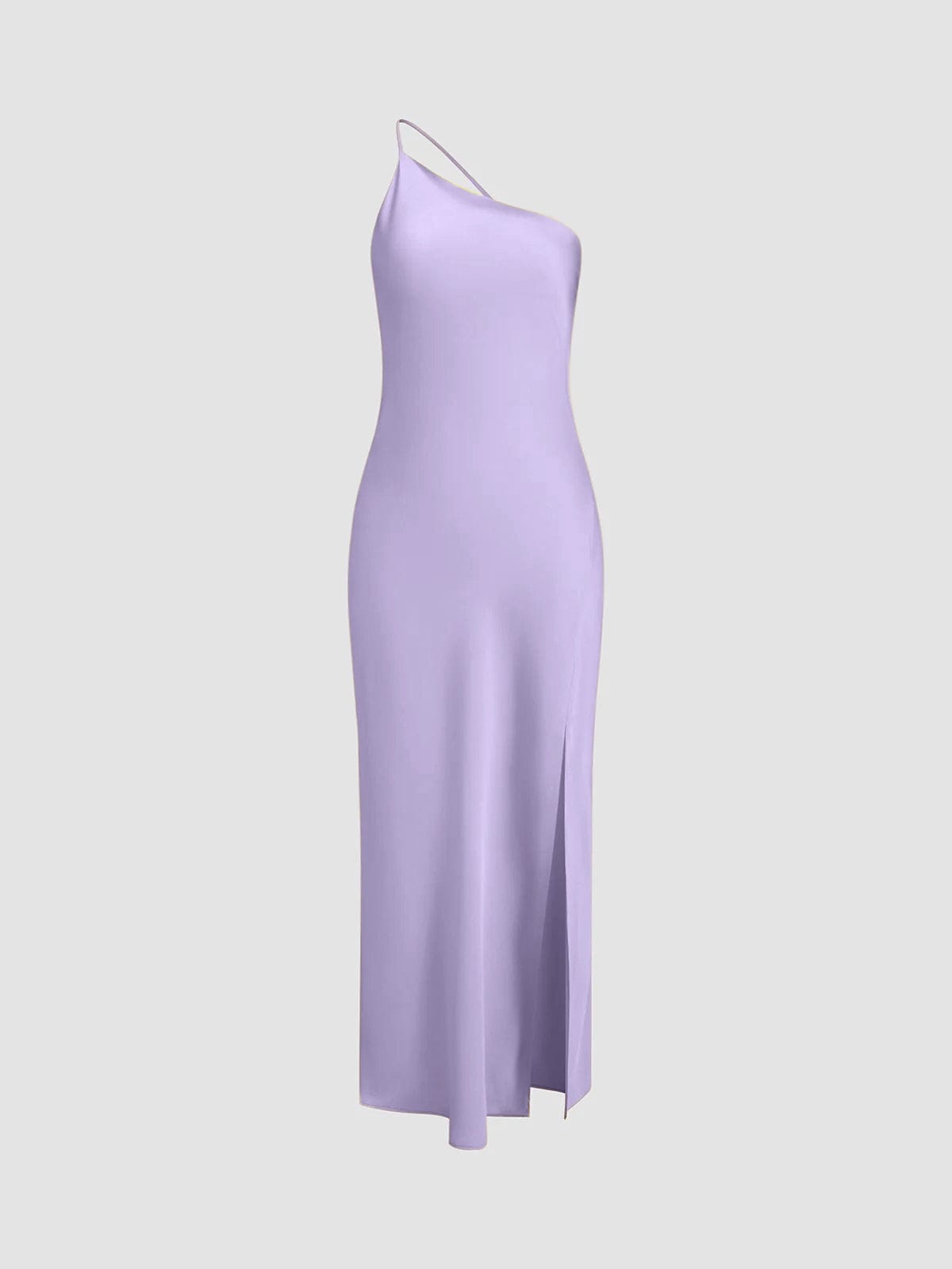 Women’s Satin Maxi Dress with Spaghetti Straps and Side Split