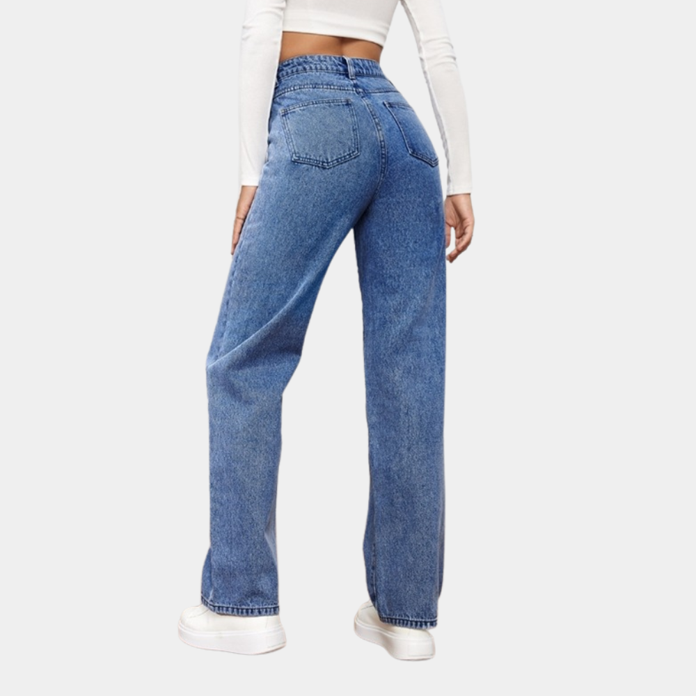 High-Waisted Wide Leg Jeans for Women – Relaxed Fit Denim