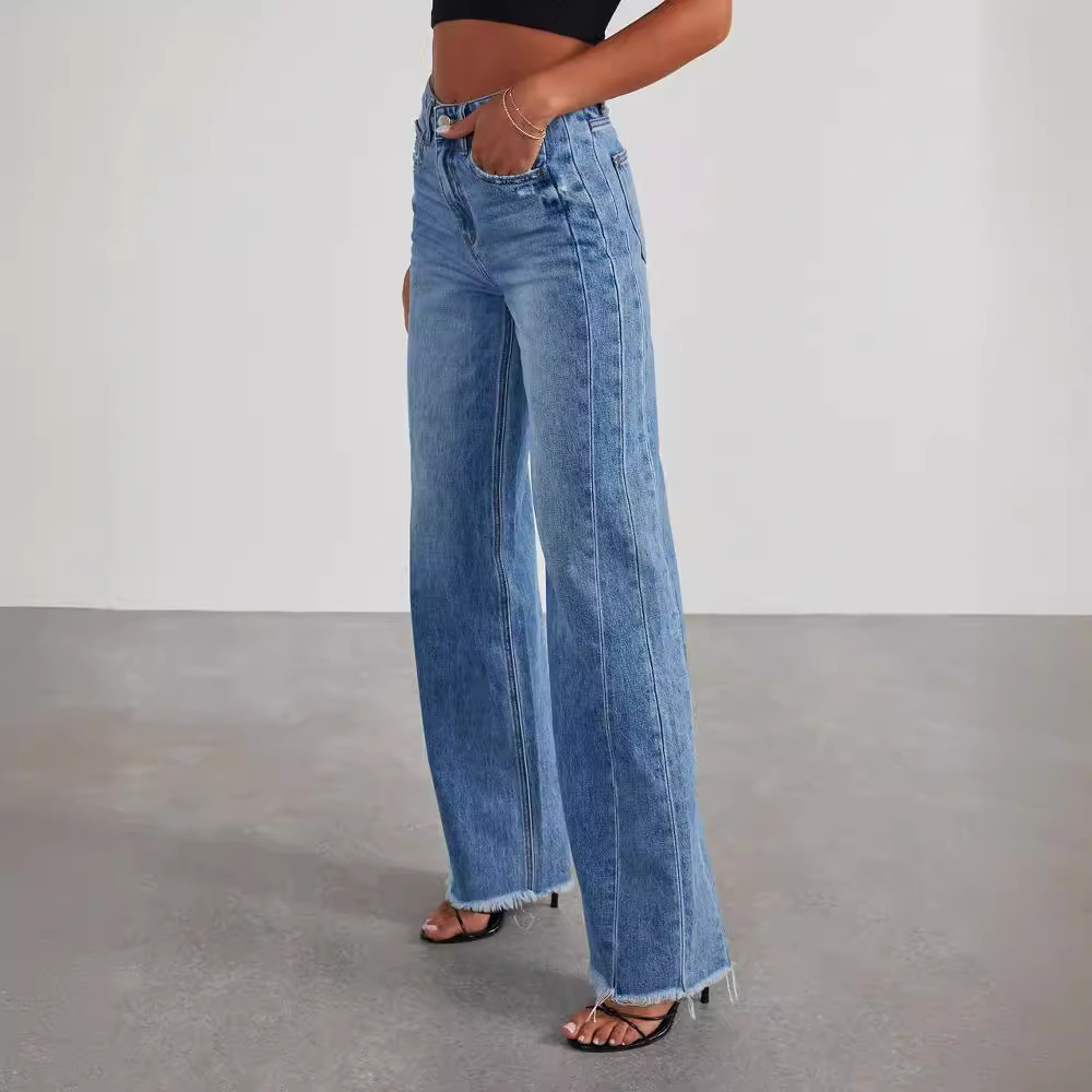 Women’s High-Waisted Wide-Leg Jeans – Classic Denim
