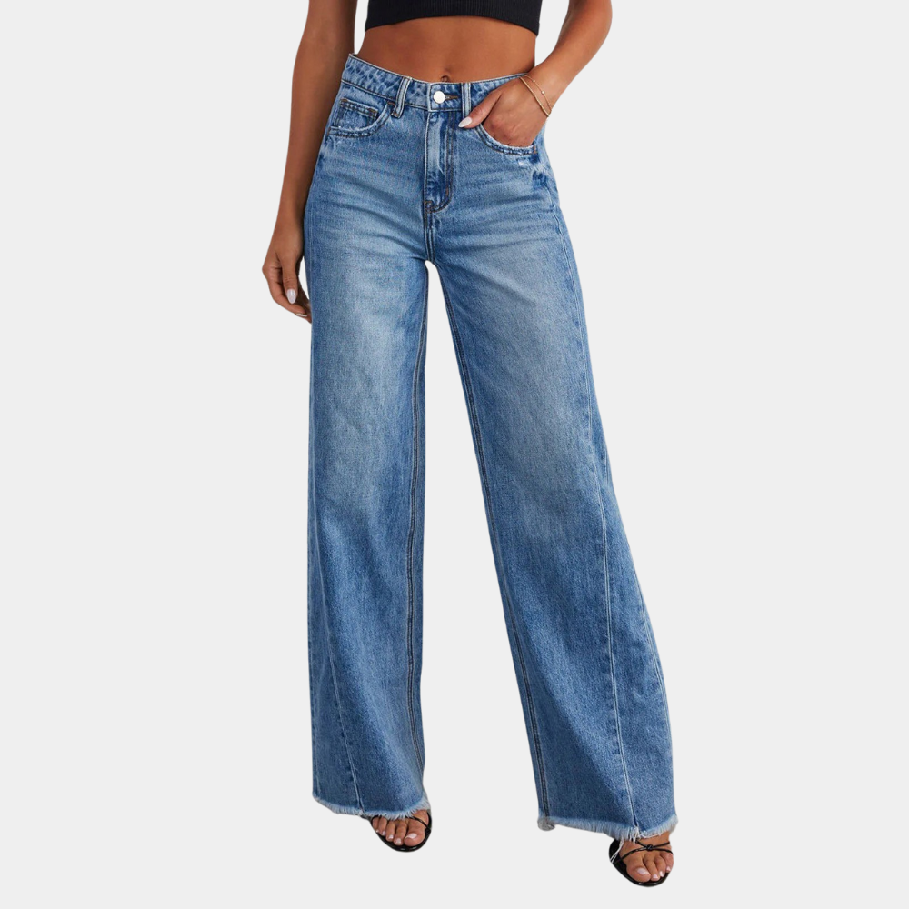 Women’s High-Waisted Wide-Leg Jeans – Classic Denim