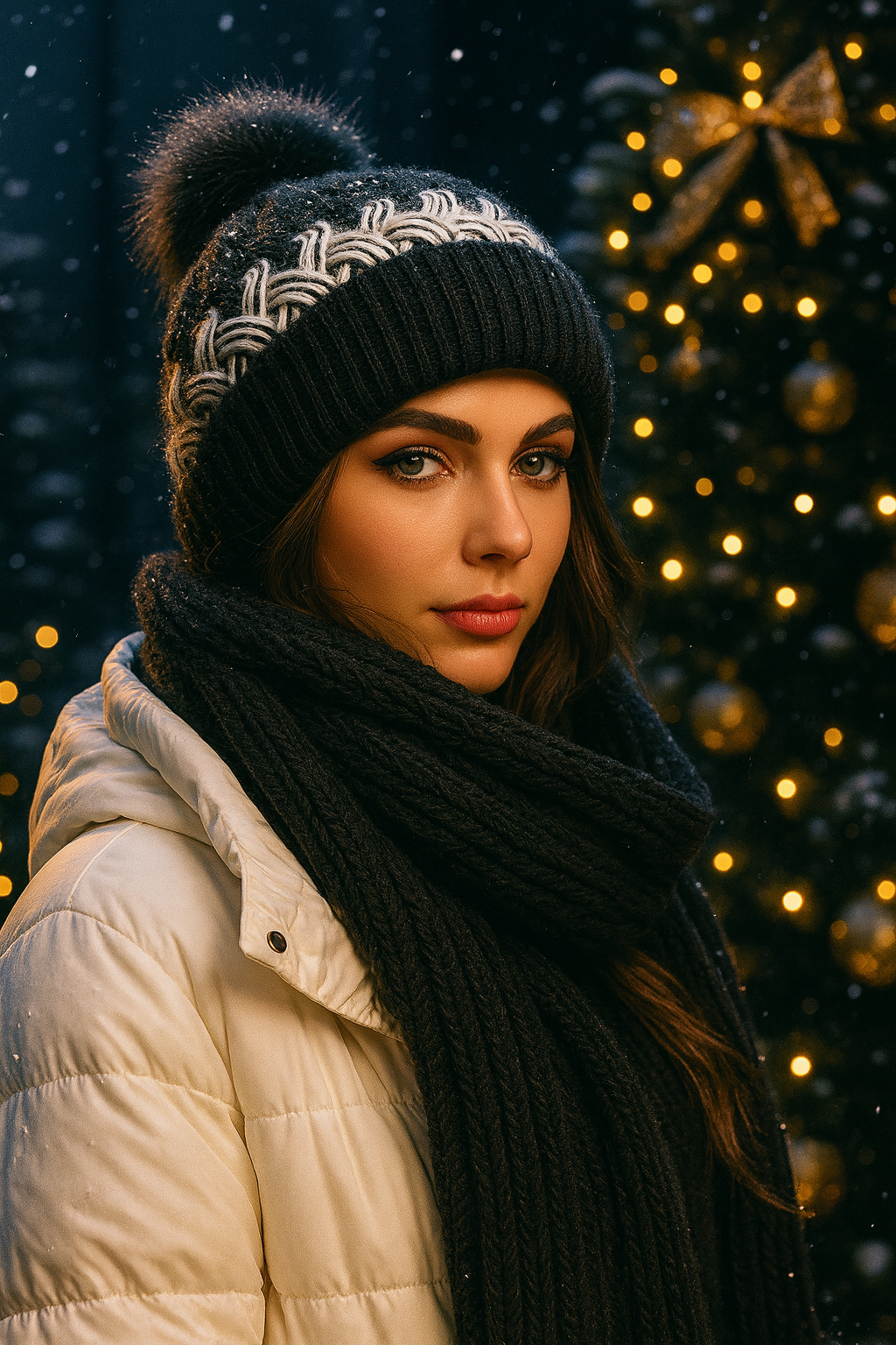 2-in-1 Knitted Winter Hat with Scarf for Women – Warm and Stylish Cold Weather Accessory