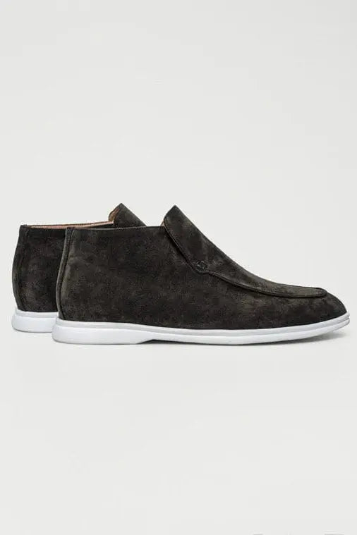 Loafer No.7 - Premium Dark Grey Suede High-Cut Loafers for Men Nuvella-Lane