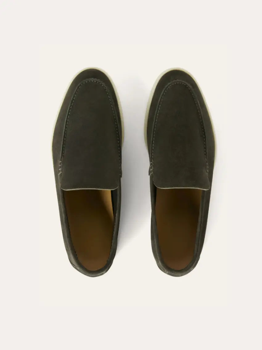 Loafer No.5 - Premium Army Green Suede Loafers for Men Nuvella-Lane