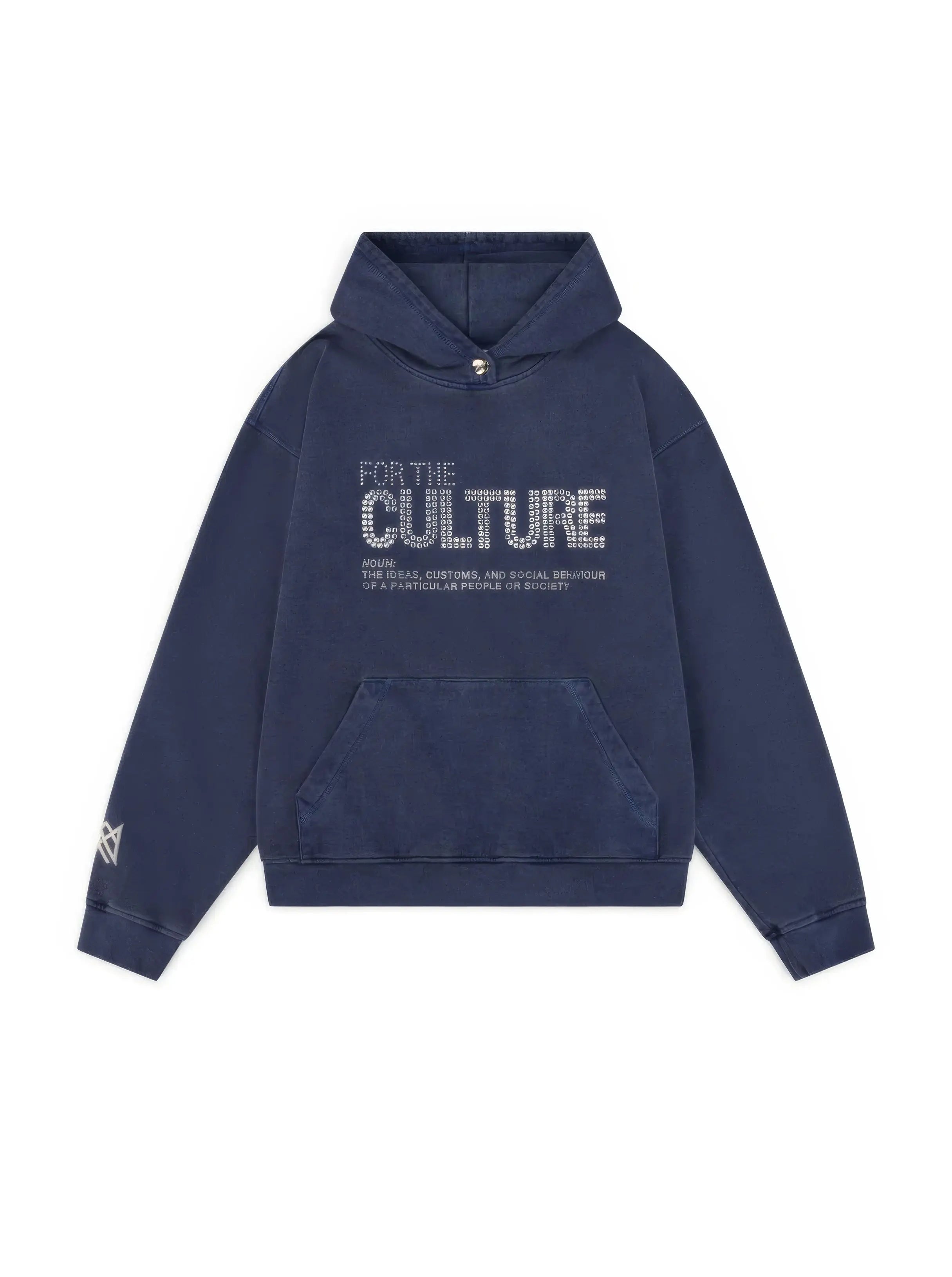 Women’s Oversized Blue Hoodie with Logo Print – Culture Collection