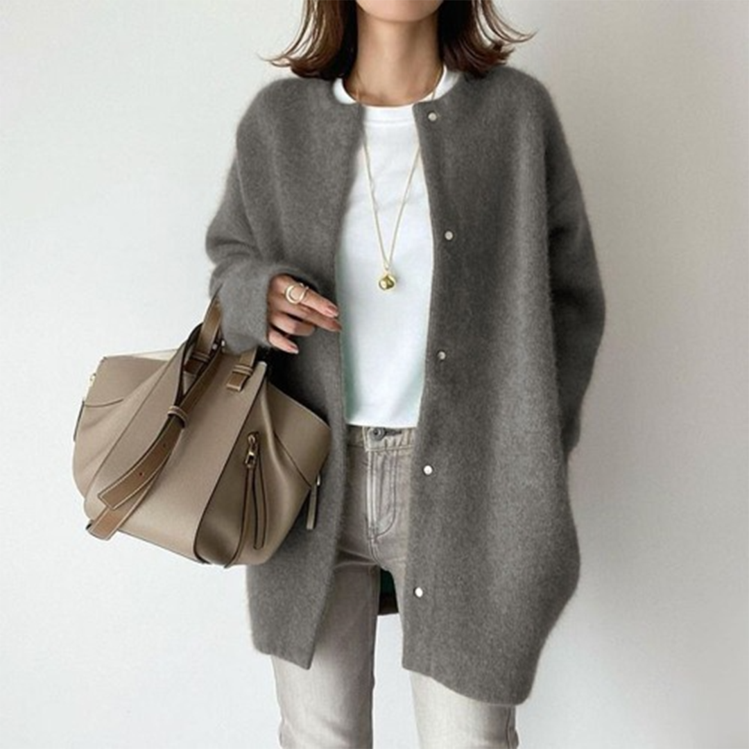 Women's Oversized Open-Front Cardigan – Casual Knit Long Sweater