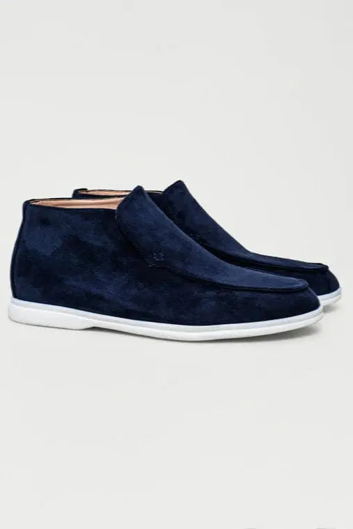 Loafer No.7 - Premium Navy Suede High-Cut Loafers for Men Nuvella-Lane