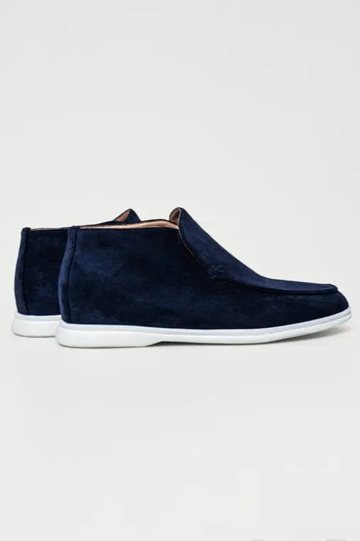 Loafer No.7 - Premium Navy Suede High-Cut Loafers for Men Nuvella-Lane