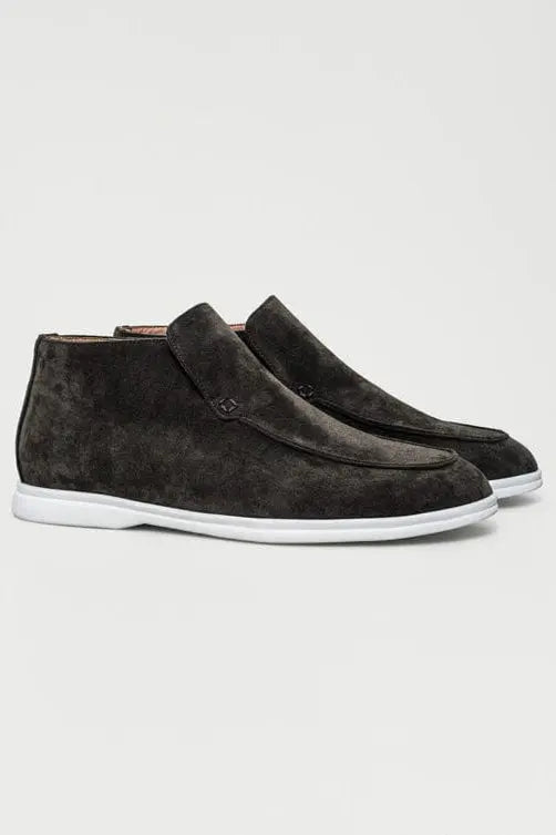 Loafer No.7 - Premium Dark Grey Suede High-Cut Loafers for Men Nuvella-Lane