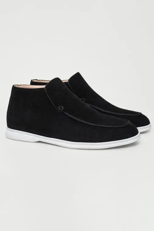 Loafer No.7 - Premium Black Suede High-Cut Loafers for Men Nuvella-Lane
