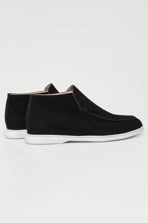 Loafer No.7 - Premium Black Suede High-Cut Loafers for Men Nuvella-Lane