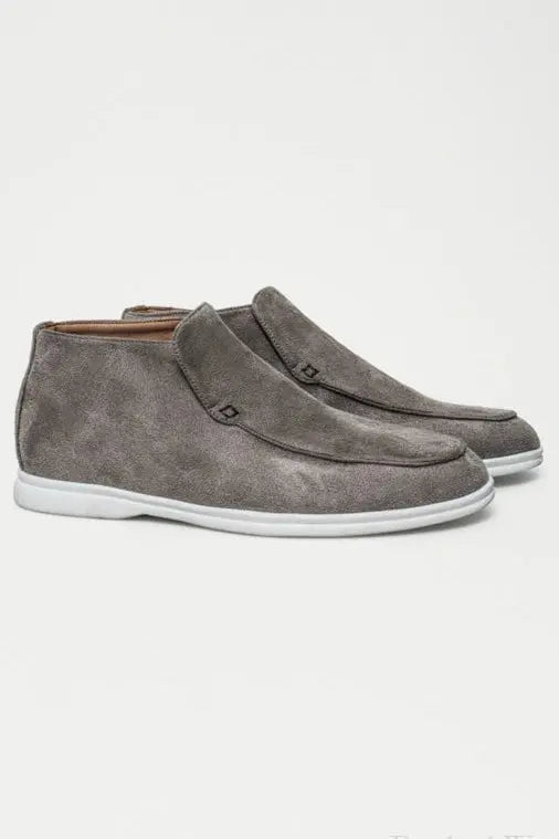 Loafer No.7 - Premium Grey Suede High-Cut Loafers for Men Nuvella-Lane