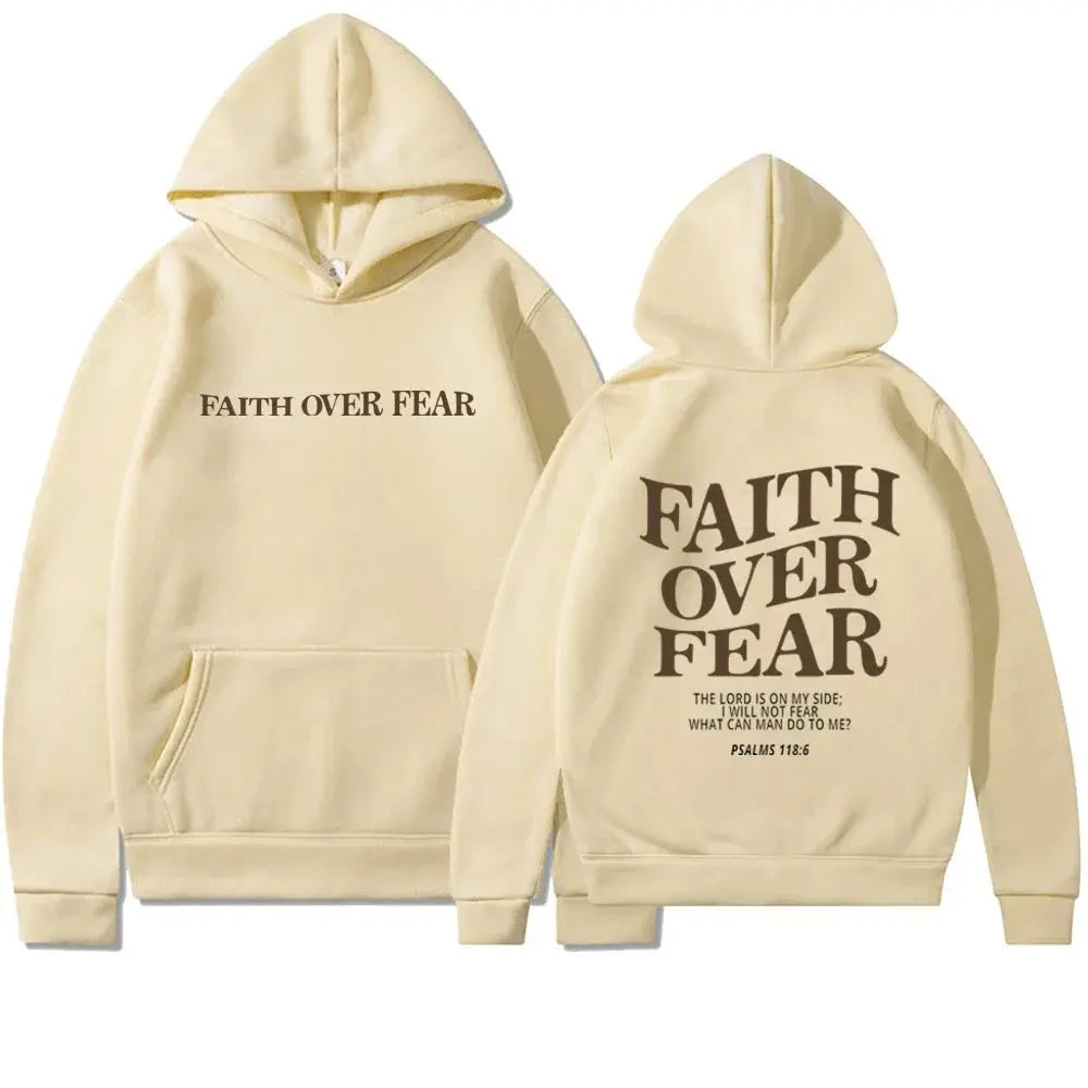Women’s Oversized Hoodie with Faith Over Fear Back Print – Multiple Colours