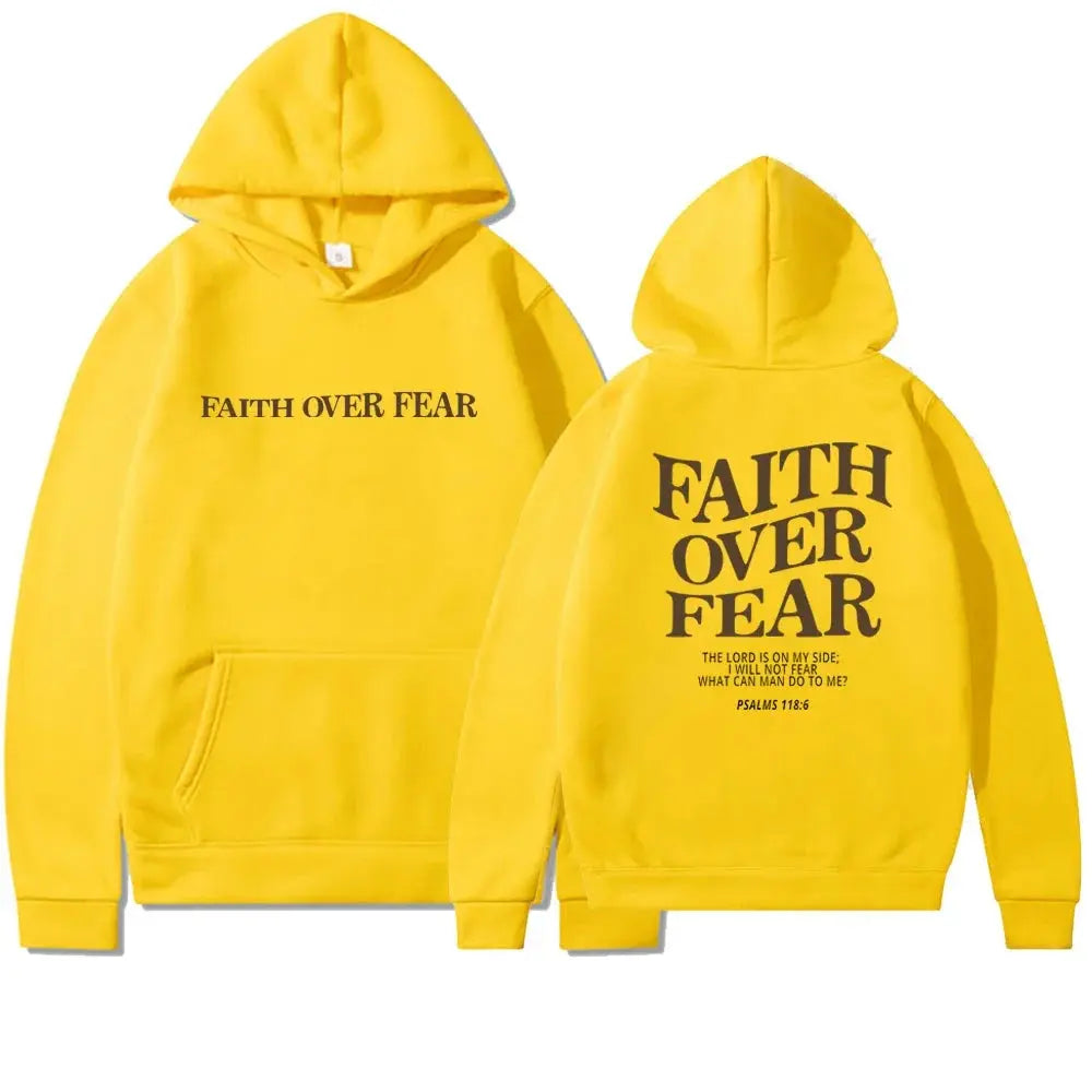 Women’s Oversized Hoodie with Faith Over Fear Back Print – Multiple Colours