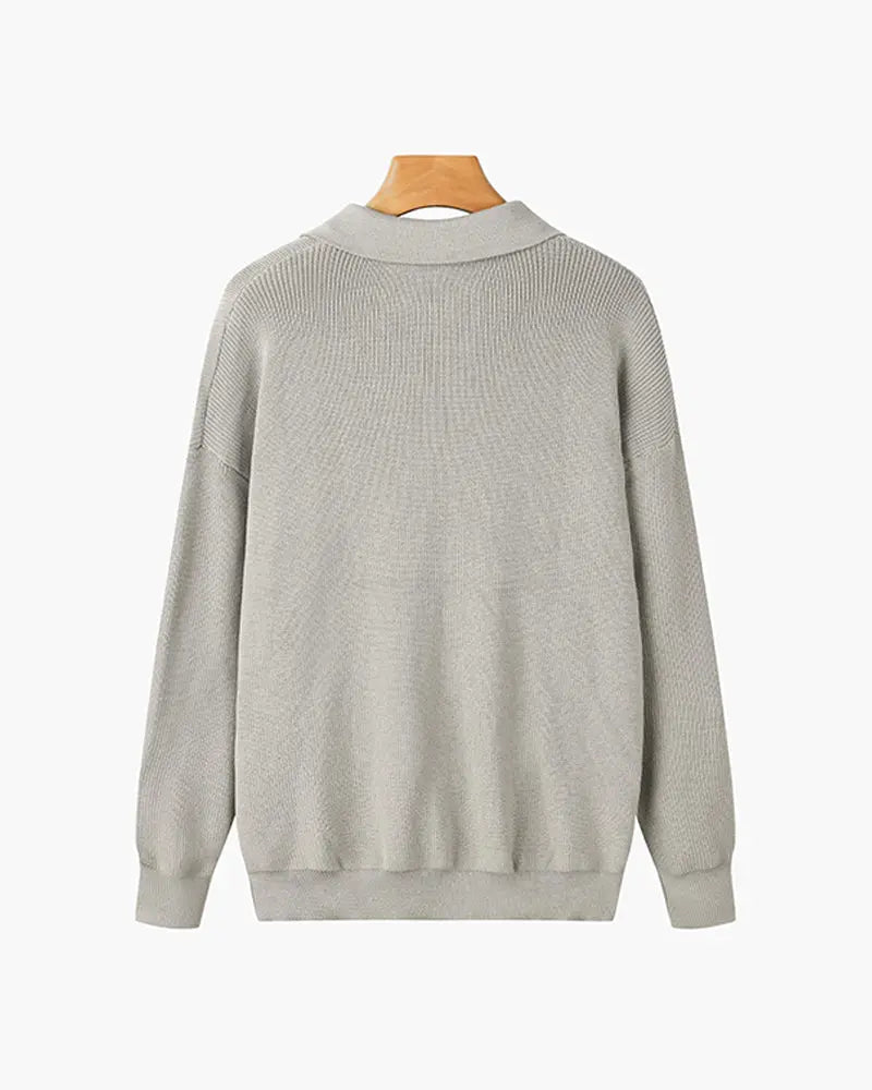 Oxford Half-Zip Knit Sweater – Minimal Premium Comfort Nuvella-Lane