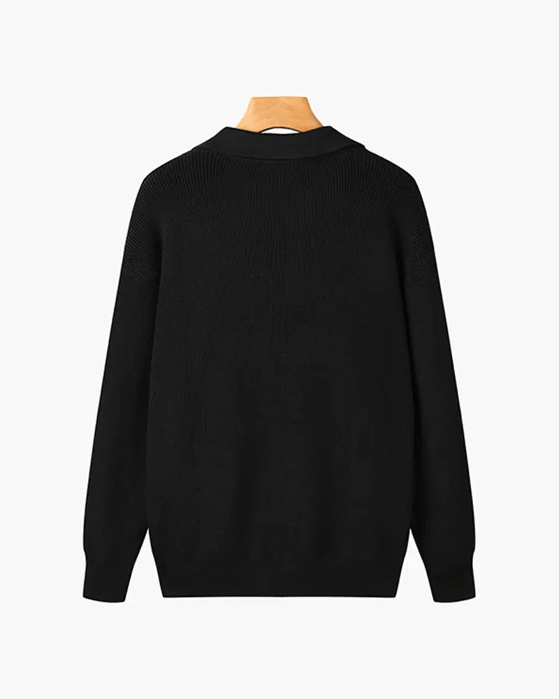 Oxford Half-Zip Knit Sweater – Minimal Premium Comfort Nuvella-Lane