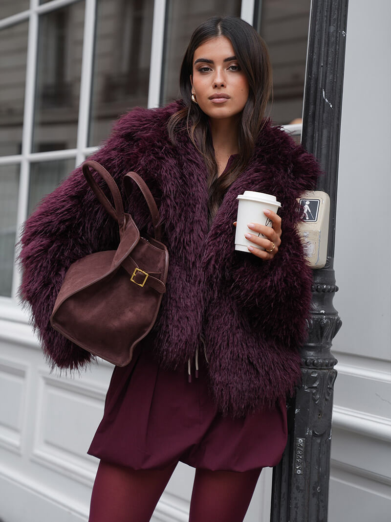 Brown Suede Tote Bag – Large Shoulder Handbag for Women