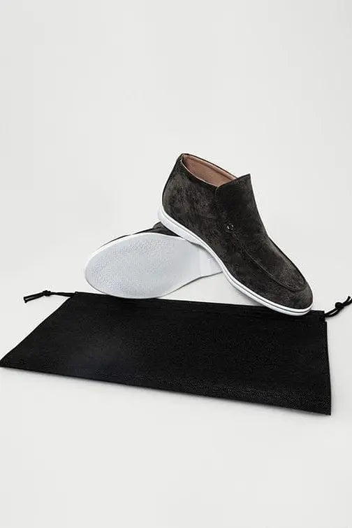 Loafer No.7 - Premium Dark Grey Suede High-Cut Loafers for Men Nuvella-Lane