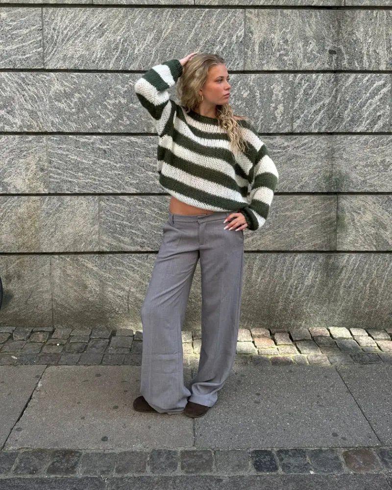 Women’s Oversized Striped Jumper – Casual Knit in Multiple Colours