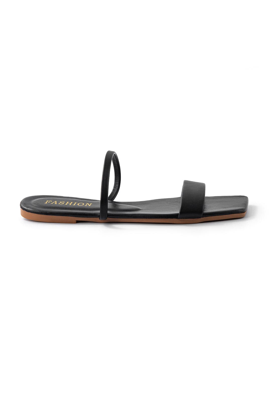 Women’s Black Slip-On Sandals – Minimalist Strappy Summer Slide