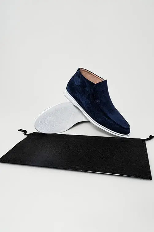 Loafer No.7 - Premium Navy Suede High-Cut Loafers for Men Nuvella-Lane