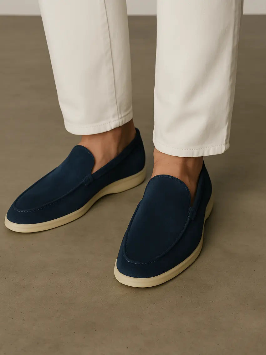 Loafer No.5 - Premium Royal Blue Suede Loafers for Men Nuvella-Lane